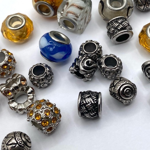 Mixed European Style Charm Beads Lot of 28 - Picture 4 of 6